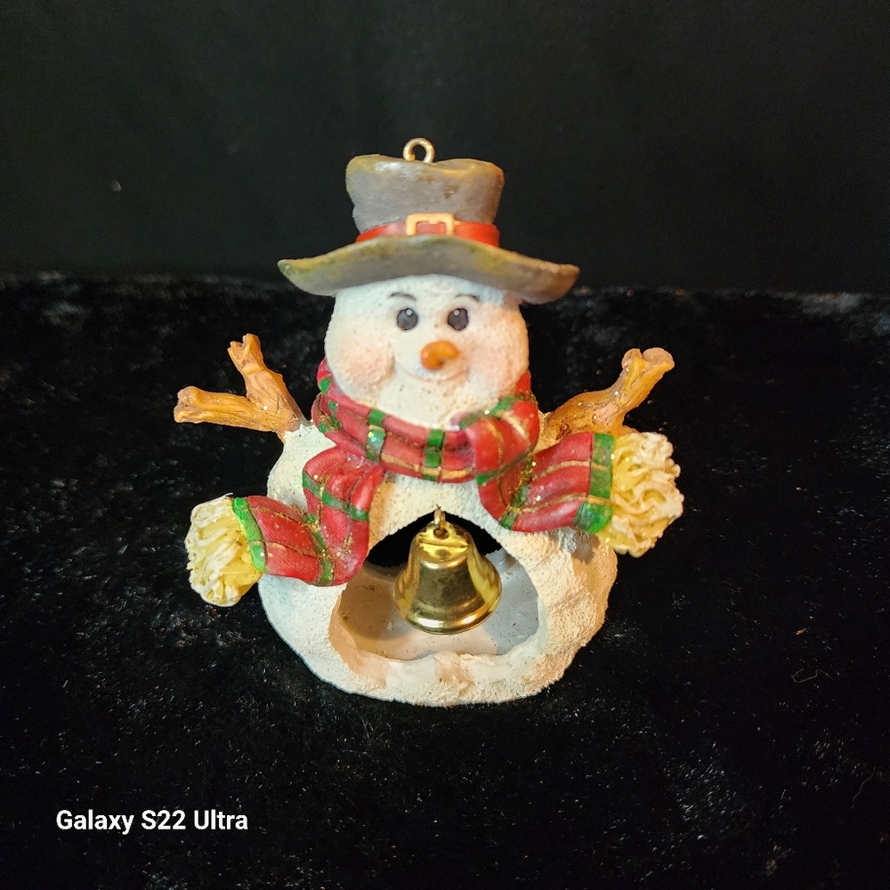 Vintage Kurt Adler Snowman Dangle Bell Ornament
